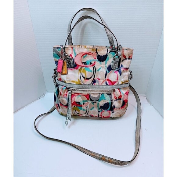 Coach Vintage Poppy Multicolor Signature Handbag - Picture 1 of 16